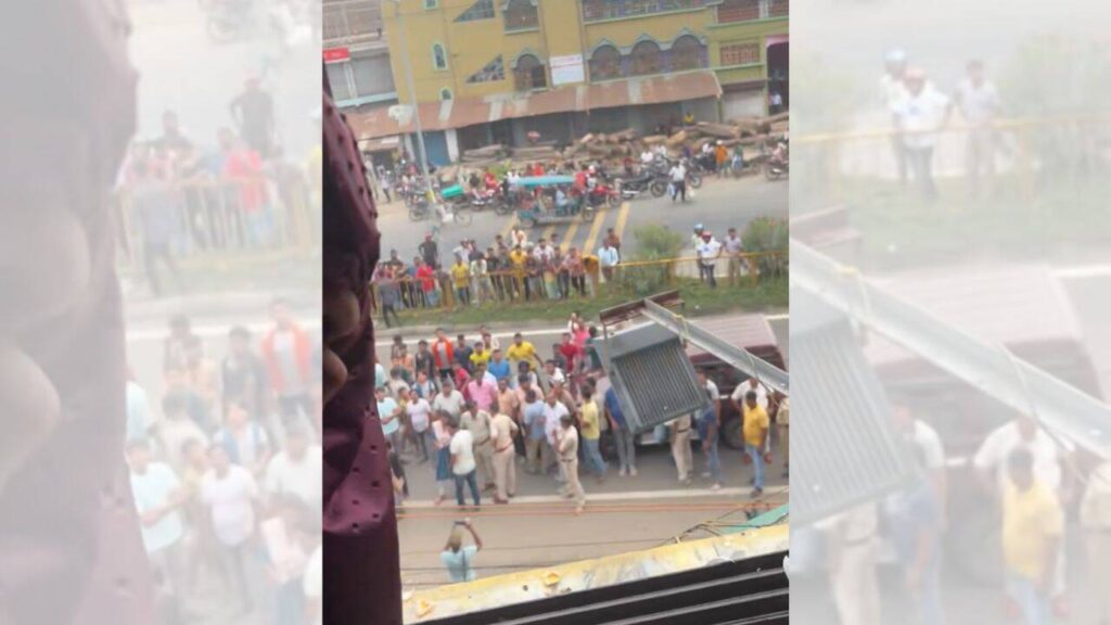 Mahua Moitra alleges eggs thrown by ‘BJP goons’ outside her office, shares video