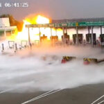 New CCTV footage captures massive LPG tanker explosion at UP toll plaza - video